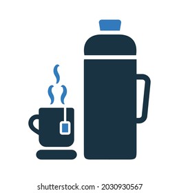 Restaurant, thermo, flask, tea icon. Simple vector design.