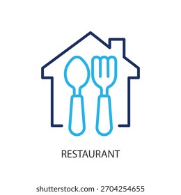 Iconos de línea delgada de restaurante. Ilustración vectorial original.