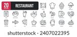 Restaurant thin line icons. For website marketing design, logo, app, template, ui, etc. Vector illustration.