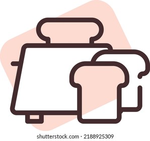 Restaurant Toaster, Illustration, Vektorgrafik auf weißem Hintergrund.