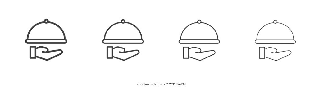 Restaurant Tray icon concept Linear Pictogram. Simple element illustration.