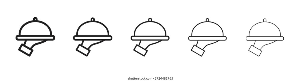 Restaurante Design de ícone da bandeja em estilo de traçado fino editável para trabalho gráfico