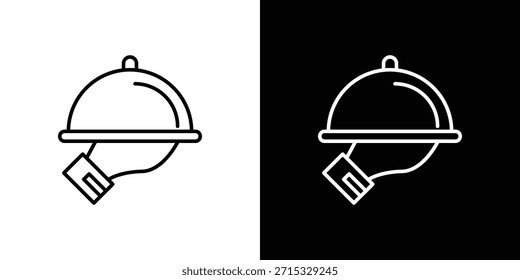 Concepto editable del icono de la bandeja del restaurante. símbolos editables del trazo del Vector