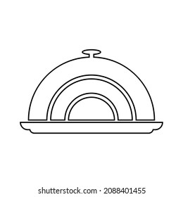 icono de la bandeja del restaurante. Elemento de boda para concepto móvil e ilustración de aplicaciones web. Icono de línea delgada para el diseño y desarrollo de sitios web, desarrollo de aplicaciones. Icono premium sobre fondo blanco
