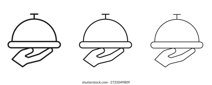 Ícone da bandeja do restaurante. Ilustração de vetor de estilo minimalismo desenhado à mão