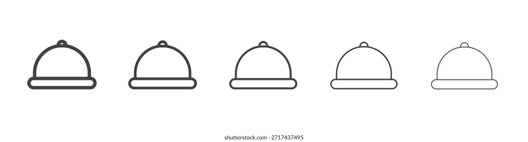 Icono de la bandeja del restaurante en concepto de trazos lineales