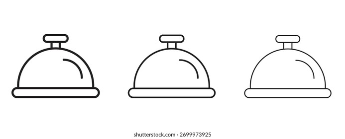 Icono de bandeja de restaurante signo de estilo lineal para el concepto móvil y el Diseño web.