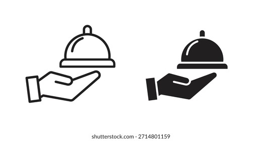Paquete de iconos de bandeja de restaurante. Elemento de diseño de icono de Vector plano.