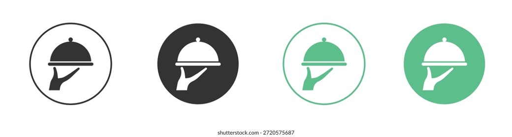 Pictogramas de icono de bandeja de restaurante. Vector EPS 10