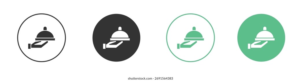Restaurante Bandeja ícone conjunto. para conceito móvel e web design.