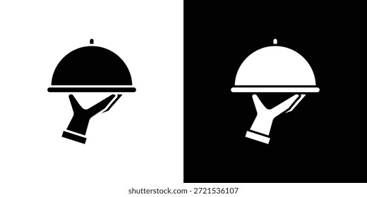Bandeja de restaurante icono silueta Vector plano paquete de diseño de ilustración.