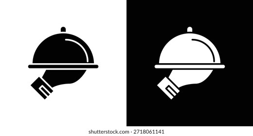 Icono de la bandeja del restaurante. Pictograma simple de alta calidad. Estilo sólido moderno