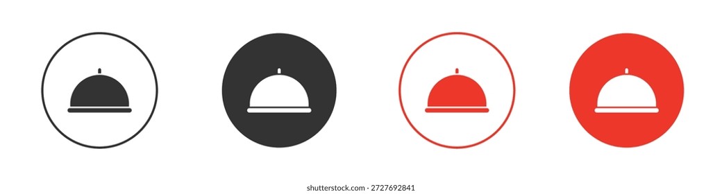 Símbolo do ícone da bandeja do restaurante. Design simples e plano para aplicativos móveis ou da Web. Logotipo de ilustração Vetor mínimo.