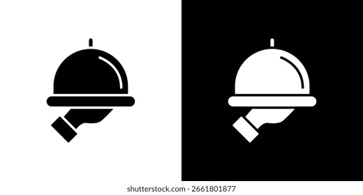 Símbolo de icono de bandeja de restaurante. Icono de Vector en diseño plano de moda