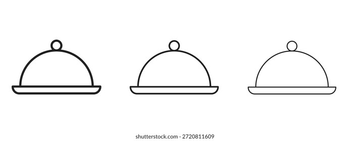 Restaurant Tray Symbol dünne Linie Symbol auf weißem Hintergrund, bearbeitbare Strich Vektorgrafik