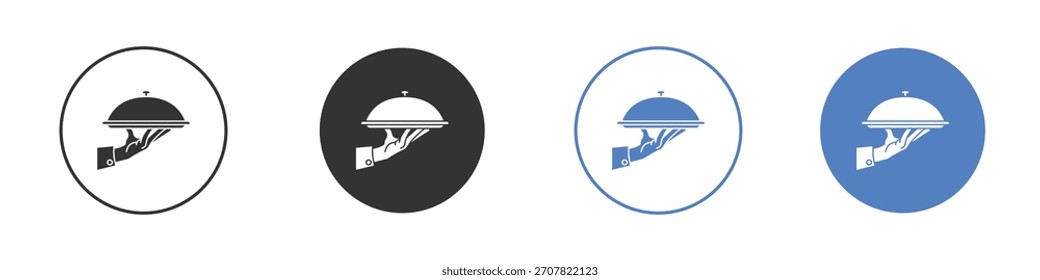 Ilustración de Arte vectorial de icono de bandeja de restaurante. para concepto móvil y Diseños web