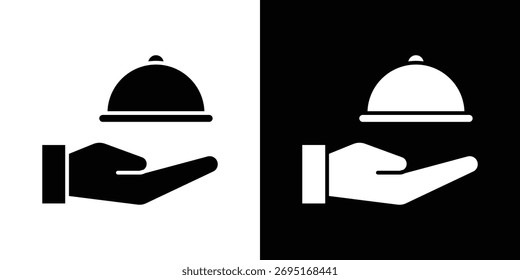 Vector del icono de la bandeja del restaurante, cartel plano lleno, pictograma sólido. Símbolo, ilustración del logotipo.