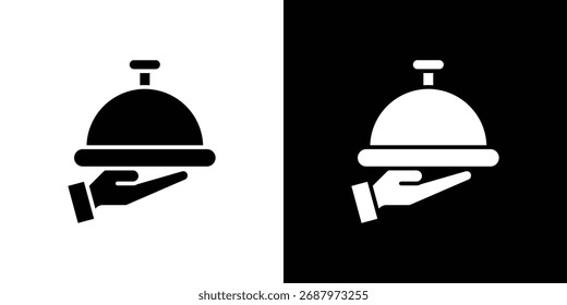 Icono de la bandeja del restaurante, gráficos del Vector en estilo llenado