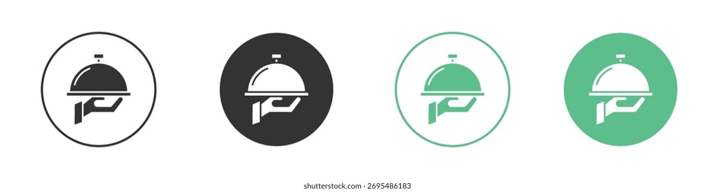 Pictograma del Vector del icono de la bandeja del restaurante para los Elementos de la interfaz de ui ux