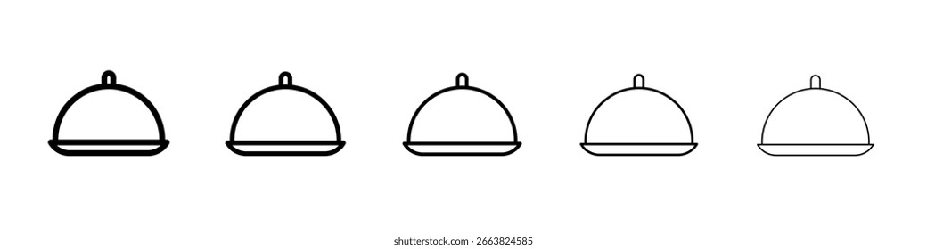 Icono de la bandeja del restaurante en estilo Web. Ilustración vectorial. Eps10