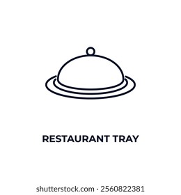 restaurant tray outline icon. Linear vector from hotel concept. Thin line restaurant tray icon isolated on white background
