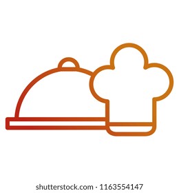 restaurant tray server with chef hat