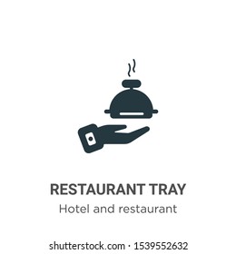 Restaurant tray vector icon on white background. Flat vector restaurant tray icon symbol sign from modern hotel and restaurant collection for mobile concept and web apps design.