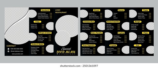 Restaurant tri fold brochure template