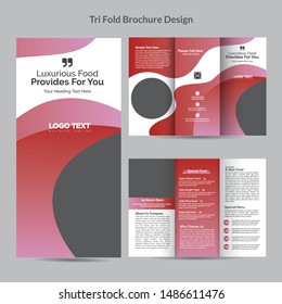 Restaurant Tri-Fold Brochure Menu vector design