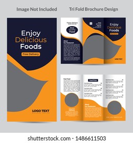 Restaurant Tri-Fold Brochure Menu vector design