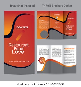 Restaurant Tri-Fold Brochure Menu vector design
