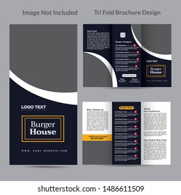 Restaurant Tri-Fold Brochure Menu vector design