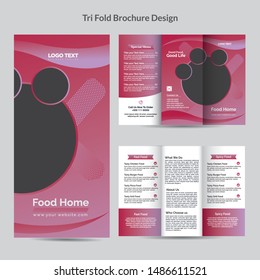 Restaurant Tri-Fold Brochure Menu vector design