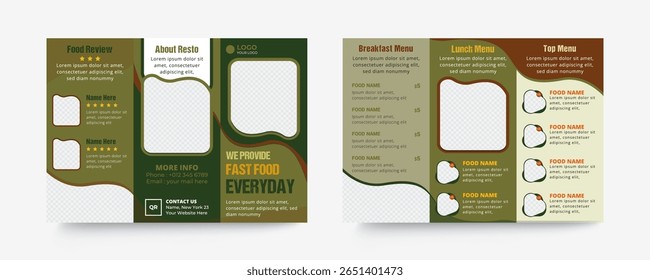 Restaurant trifold menu design template