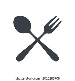 Restaurant utensil spoon and fork. Vector stock