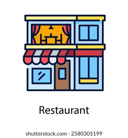restaurant vector icon design illustration, filled line style