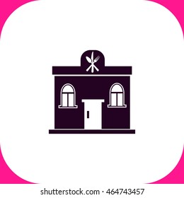 Restaurant vector icon on white background.