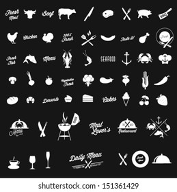 Restaurant vector icon set 