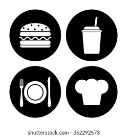 restaurant vector icon set