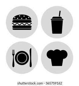 restaurant  vector icon set