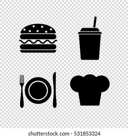 restaurant  vector icon set