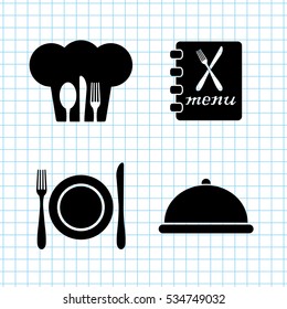 restaurant  vector icon set