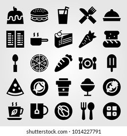 Restaurant vector icon set. menu, coffee cup, cutlery and spoon