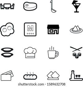 restaurant vector icon set such as: boutique, dish, pay, cash, bbq, business, dining, gourmet, window, template, meat, facade, label, hat, clothing, drinks, spoon, summer, grilled, coffee, stacked