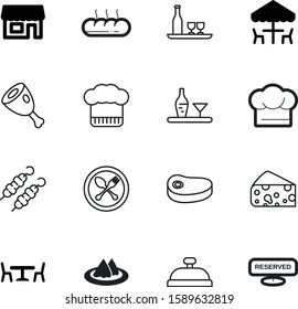 restaurant vector icon set such as: holder, open, shape, ring, street, serviette, piece, kebab, event, loaf, sirloin, cutlery, parmesan, reserve, party, chop, information, coffee, napkins, square