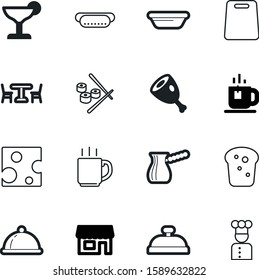 Restaurant Vector Icon Set Such As: Japanese, Meat, Health, Soft, Glass, Cheese, Concierge, Leg, Bowl, Grocery, Boutique, Dog, Bakery, Refreshment, Uniform, Sale, Surface, Asian, Fish, Chopping