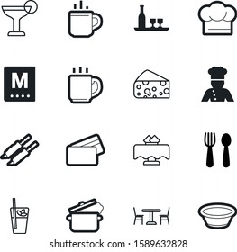 restaurant vector icon set such as: credit, coffe, currency, barbecue, straw, dairy, bank, person, steel, payment, cocktails, utensil, commerce, shish, bakery, lamb, meat, banquet, tropical, brochure