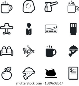 restaurant vector icon set such as: scrambled, meat, turkish, summer, ingredient, platter, organic, finance, paper, cold, grill, japanese, fried, latte, work, grinder, check, retro, leaf, butler