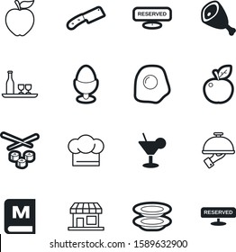 restaurant vector icon set such as: front, easter, omelet, tray, brochure, logo, template, delicatessen, kitchenware, fish, small, steel, maki, boiled, professional, clothing, beef, sharp, pile