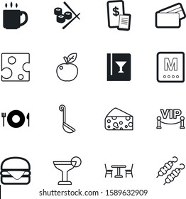 restaurant vector icon set such as: museum, currency, morning, cutlery, vegetable, hamburger, soup, apples, office, silver, guard, tropical, check, stand, maki, entrance, cash, fork, gate, security